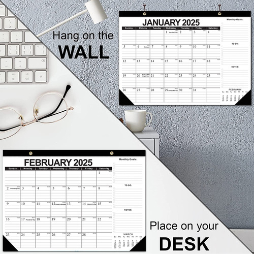 Cross-border best-selling Amazon 2024-2025 wall-mounted calendar desktop desk calendar 18-month English calendar