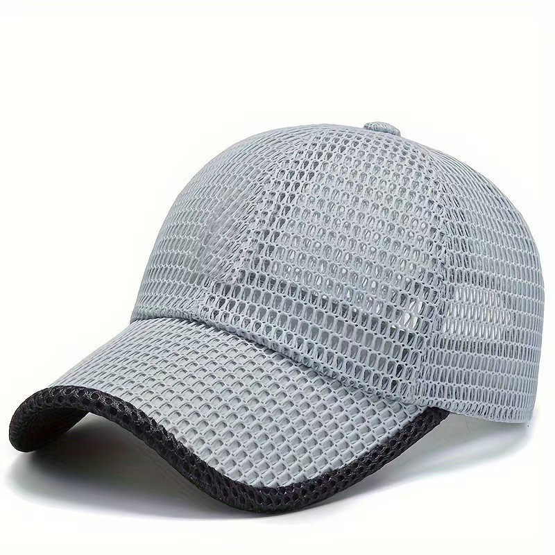 Mesh Baseball Cap For Men Breathable Summer Fishing Sun Protection_voghion.com