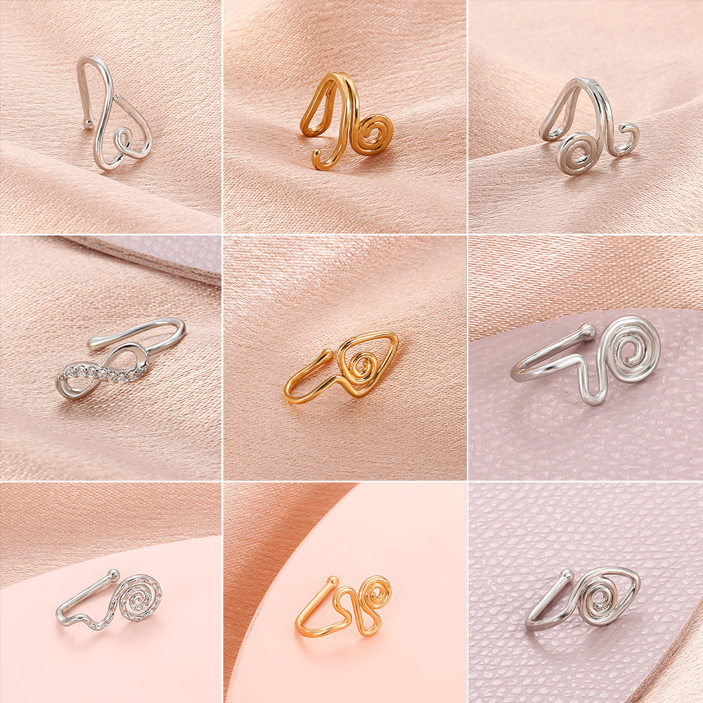 Zircon U-shaped Nose Clip Nose Piercing Jewelry display picture 5