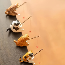 E 91384 fish tank cat ornament ���è��ڼ��羳����ͨ��