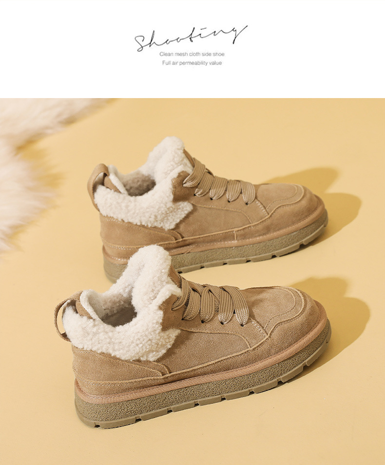 Women's Snow Boots Warm Winter Velvet Lined Thick Sole Cotton Shoes_voghion.com
