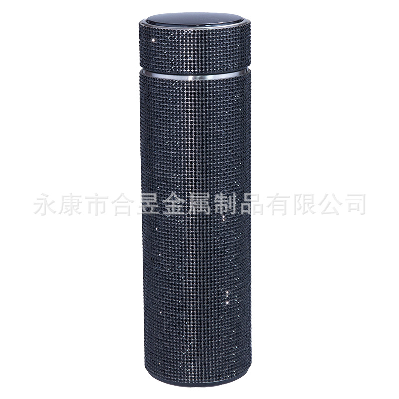 Transfronterizo dedicado completo diamante taza de agua Internet celebridad rhinestone aislamiento térmico pantalla LED de temperatura de alto valor de color olla de aislamiento térmico