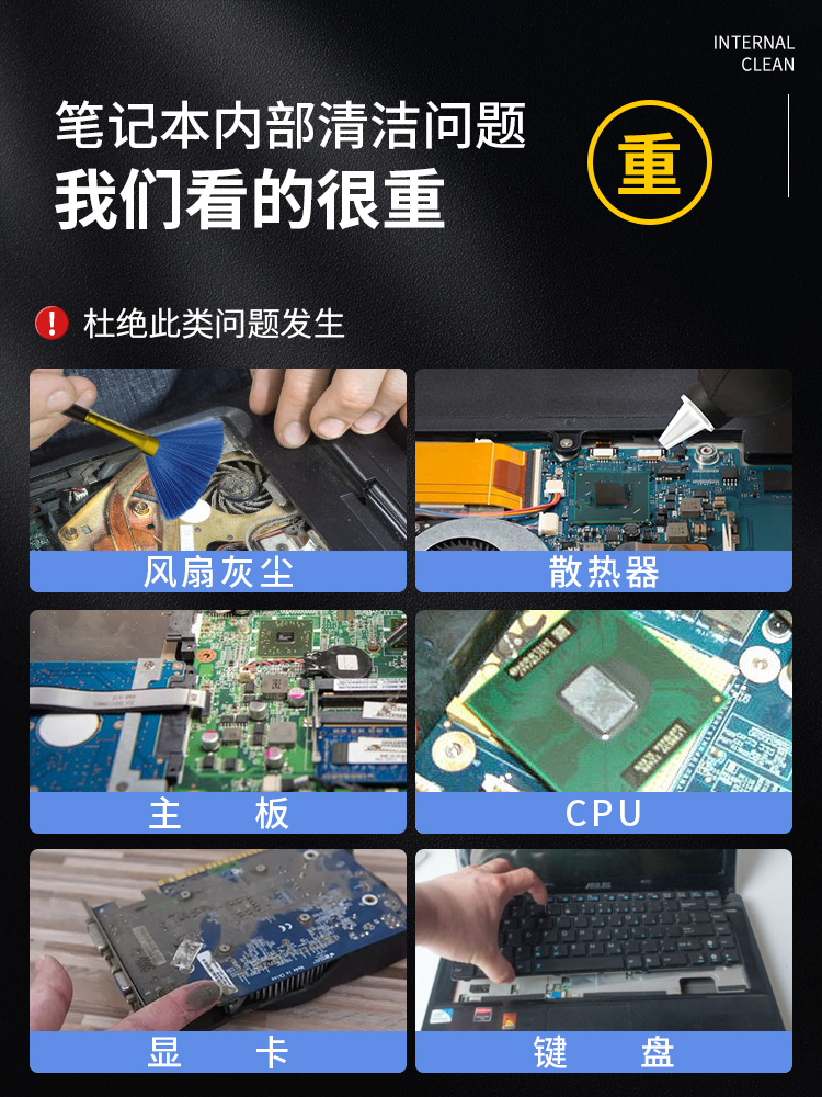 专用风扇维修灰尘拆卸螺丝刀清理电脑拆机工具套装笔记本清灰清洁