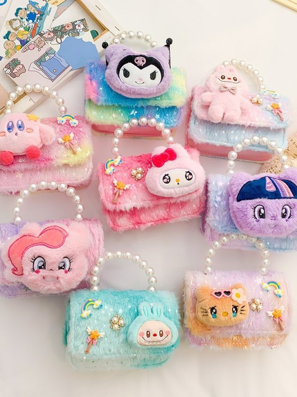2025 nuevo bolso infantil lindo peluche Sanliou accesorios bolsos princesa bolsos de moda de niñas en línea