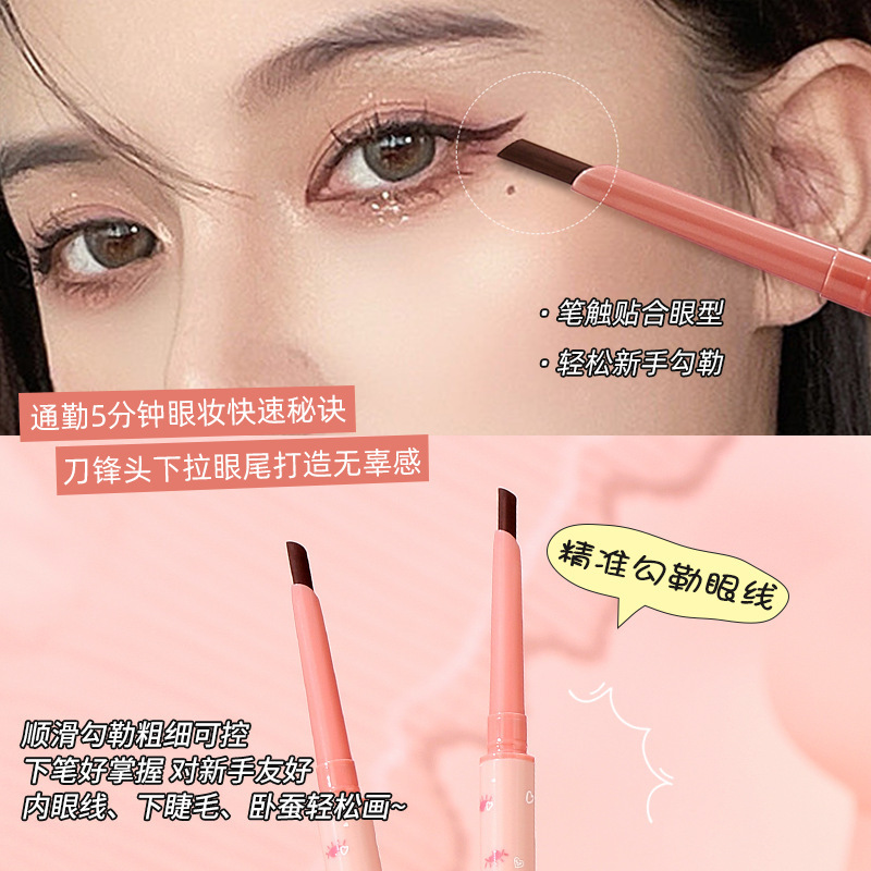 Blade pincel eye-liner de dos extremos delinear el color duradero no mareado principiante fabricante impermeable a prueba de sudor image 5