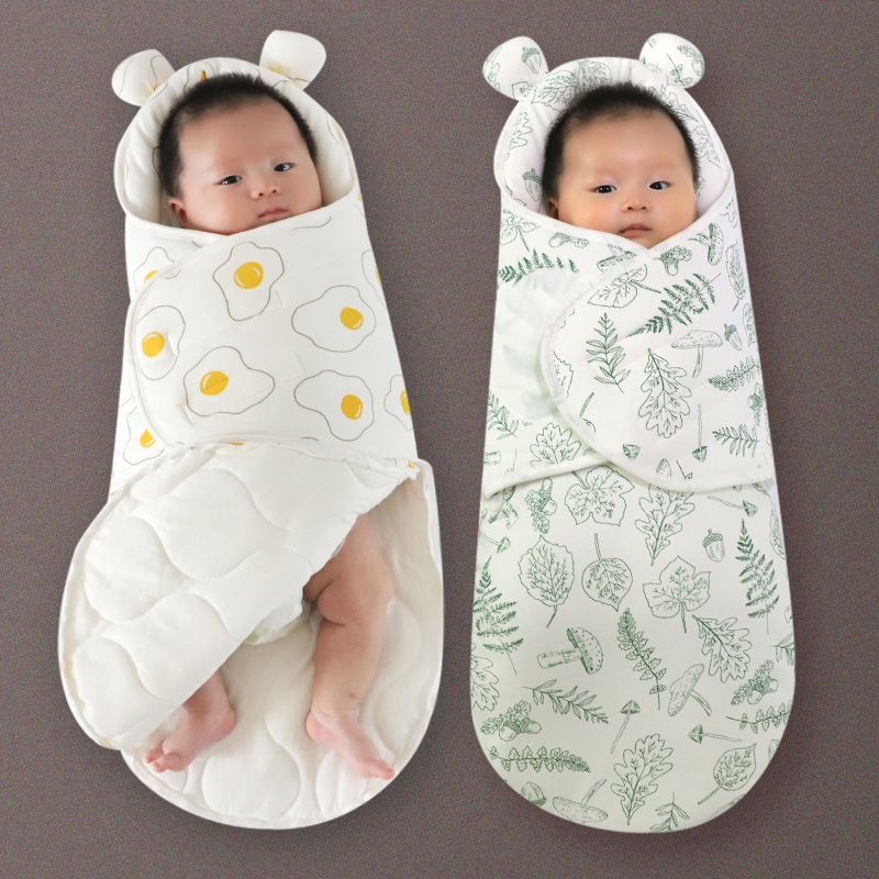 Newborn Baby Sleeping Bag Quilt Autumn and Winter Thickened Newborn Baby Quilt Anti-Jump Swaddling Wrap All Year Round