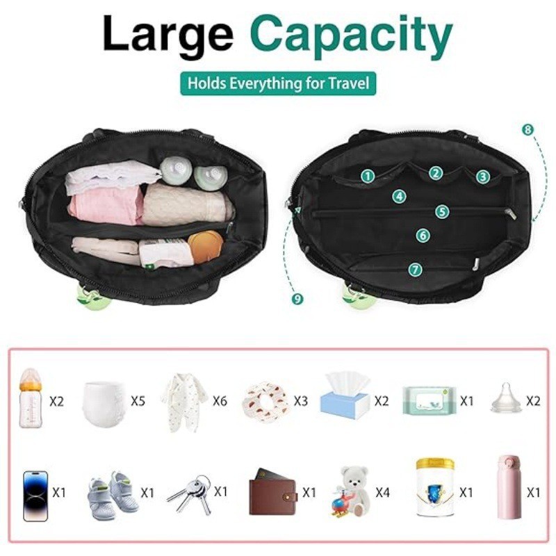 Inventario transfronterizo nuevo bolso de mamá bolsa bolsa de mano bolsa de almacenamiento bolsa plegable de pañales multipropósito de gran capacidad