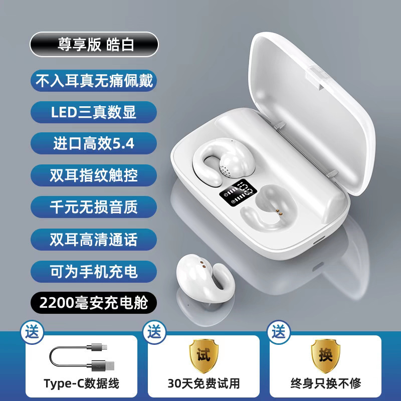 2025年新作 イヤークリップ式 骨伝導 非インイヤー Bluetooth ヘッドセット 超長バッテリー寿命 ノイズリダクション スポーツ ミュージック ハイクオリティ|undefined