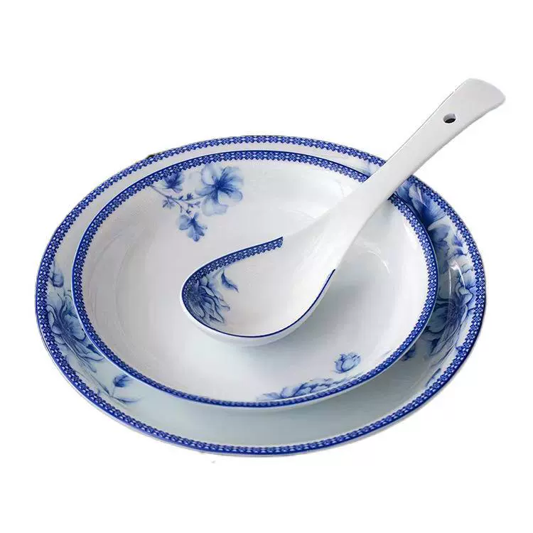 Набор столовых приборов в подарок, китайские блюда, посуда Jingdezhen Gaobai porcelain 56 голов Fanghua
