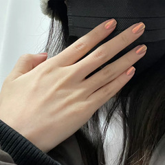 X251新款穿戴甲美甲甲片批發粉色桃夭可拆卸指甲貼片防水短款裸色