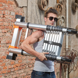 Объединенная телескопическая лестница с двойным использованием утолщенная алюминиевая сплава