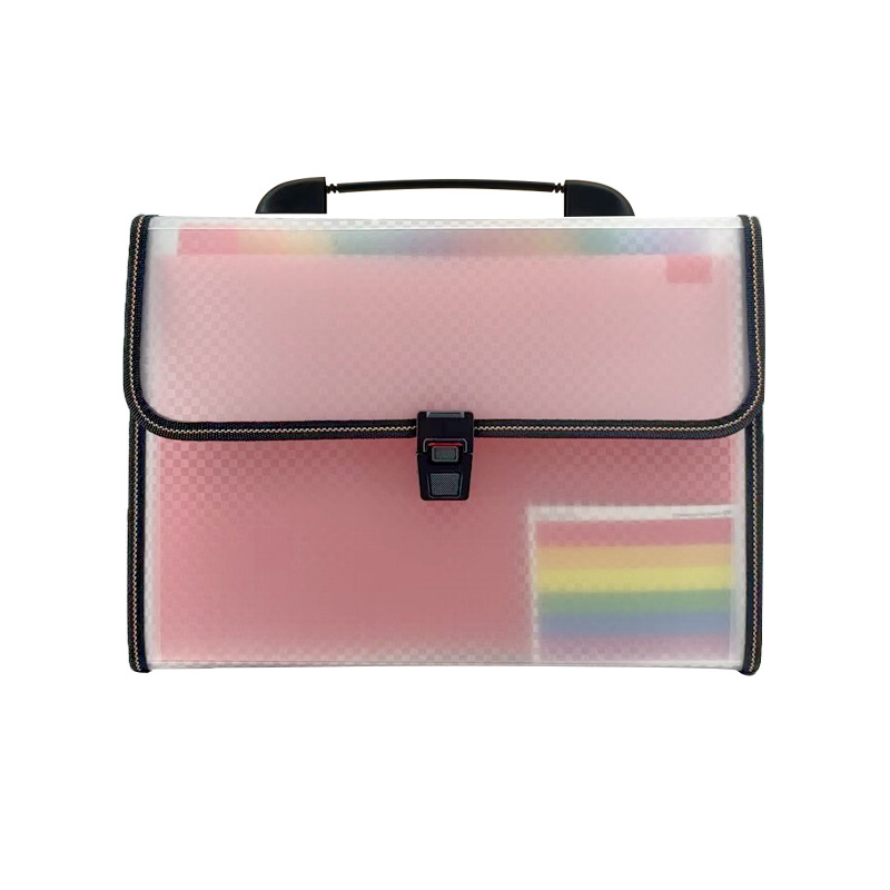 A4 estudiante bolsa de órganos portátil de arco iris de múltiples capas Carpeta de clasificación de gran capacidad de almacenamiento de facturas bolsa de archivos al por mayor