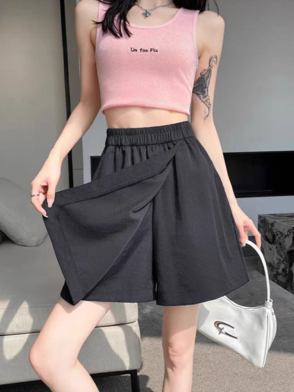 デザイン不規則なスカートパンツ、夏のホリデーツーピースショートスカートパンツ、小柄な人向けの多用途の露出防止ショートパンツ、クロスボーダー|undefined