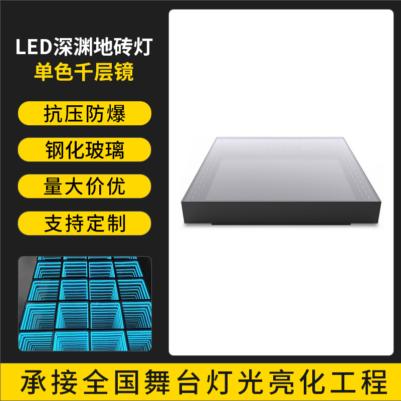 LED abismo piso azulejo lámpara 3D inducción piso azulejo bar KTV baile piscina piso espejo completo color Lámpara de piso luminoso lámpara de piso