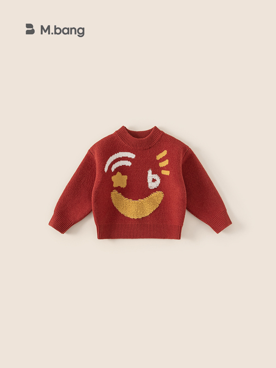 Youbao ropa infantil 2026 suéter de niñas de cuello redondo nuevo engrosado jersey de punto para niños otoño invierno suéter suelto para niños
