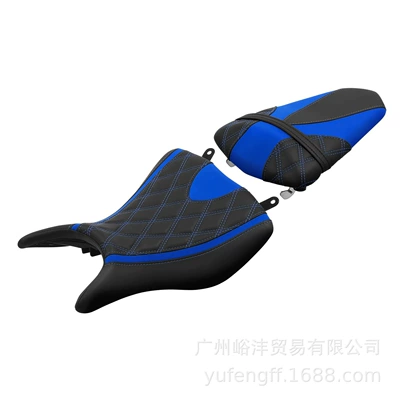 seat microfiber new leather – Motorcycle cushion - blue-set