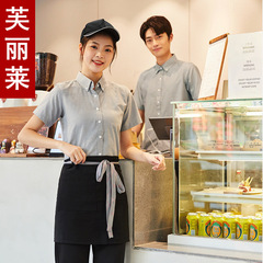 酒店工作服短袖襯衣火鍋飯店服務員工裝奶茶網咖啡餐飲快餐店夏裝