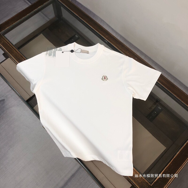 New Summer Original Label Moncler Short-Sleeve T-Shirt for Men, Heavyweight Pure Cotton Casual Embroidered Round-Neck Men's T-Shirt, Couple Style New Summer Original Label Moncler Short-Sleeve T-Shirt for Men, Heavyweight Pure Cotton Casual Embroidered Round-Neck Men's T-Shirt, Couple Style