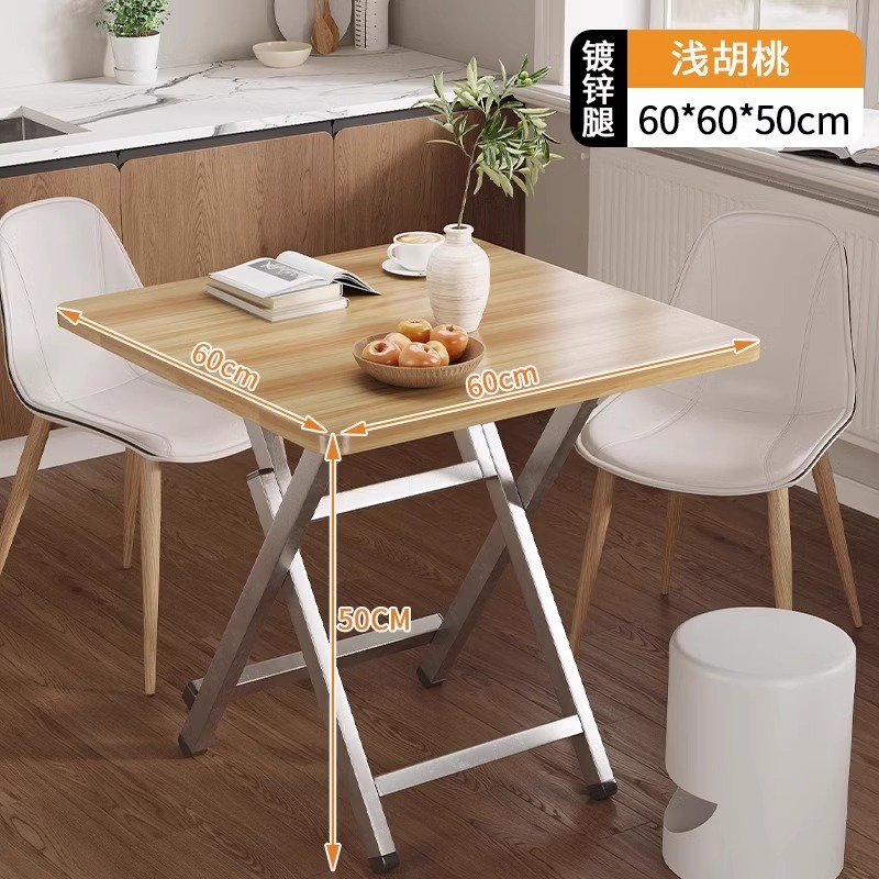 Mesa de comedor plegable, mesa redonda simple, mesa de alquiler, mesa portátil al aire libre, mesa de comedor cuadrada