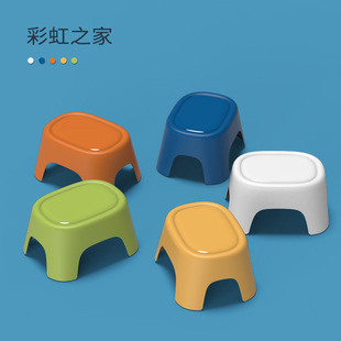 Children's Stool for Home Use in the Living Room, Plastic Low Stool, Footstool for Washbasin, Shoe-Changing Stool, Kindergarten Children's Chair, Thickened and Non-Slip