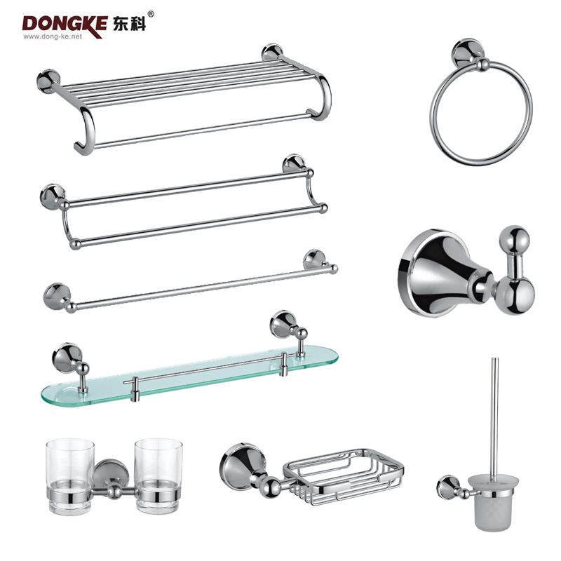 High Standard Thickeneded Electroplated French Towel Rack, Simple European Style Bath Towel Rack, Bell Mouth Base, Round Shape 7200