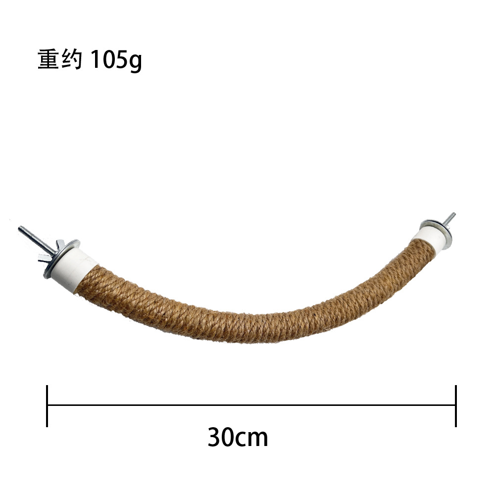 Soporte de estación de pájaro de cuerda de cáñamo de sisal en forma de U, juguete de perchas de pájaro, loro trepando, puliendo la boca, moler las garras, poste de la estación de pájaro, accesorios de jaula de pájaro
