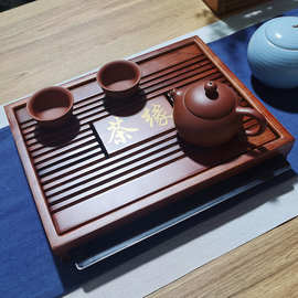 。家用实木迷你小茶盘小茶台长方形小型木头简约茶具红木黑檀木蓄