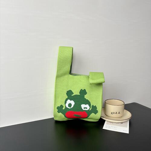 Knit Bag for Women with Animal Design, Hand-held Purse, Cute Gift Bag for Snacks, Versatile Backless Bag, Bucket Weave Gift Bag