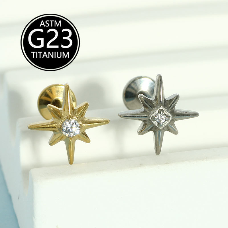Labret piercing jewelry detail image