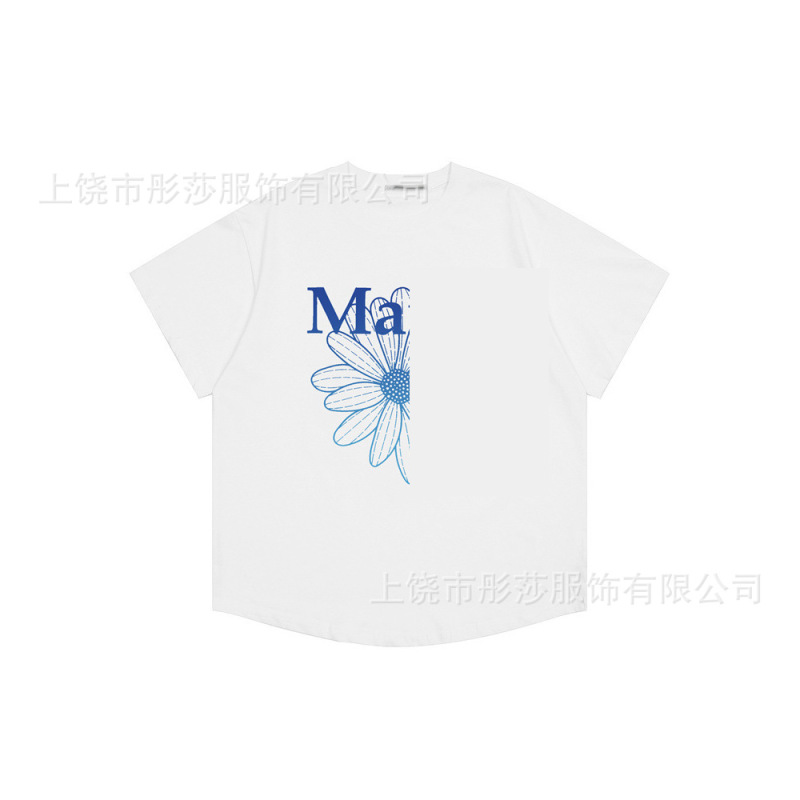 2025 新ゴールドハイシルバー同スタイルマルディ半袖デイジー Tシャツダックスフントカップル多用途トップ女性ルーズ|undefined