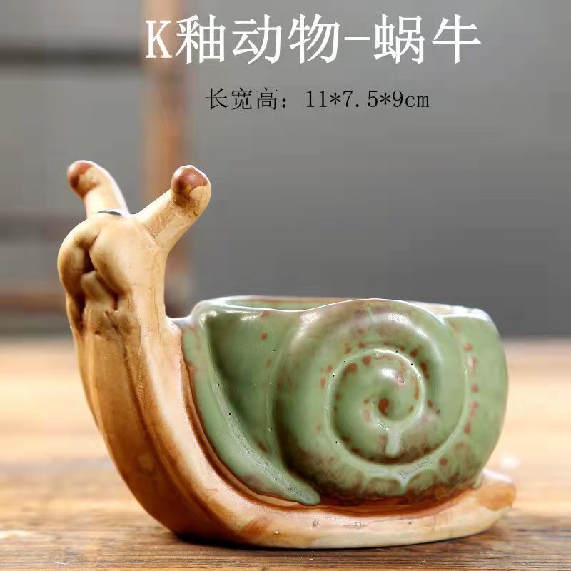 白羊可爱卡通小动物彩绘异形透气多肉花盆个性超萌摆件工艺品批发|undefined