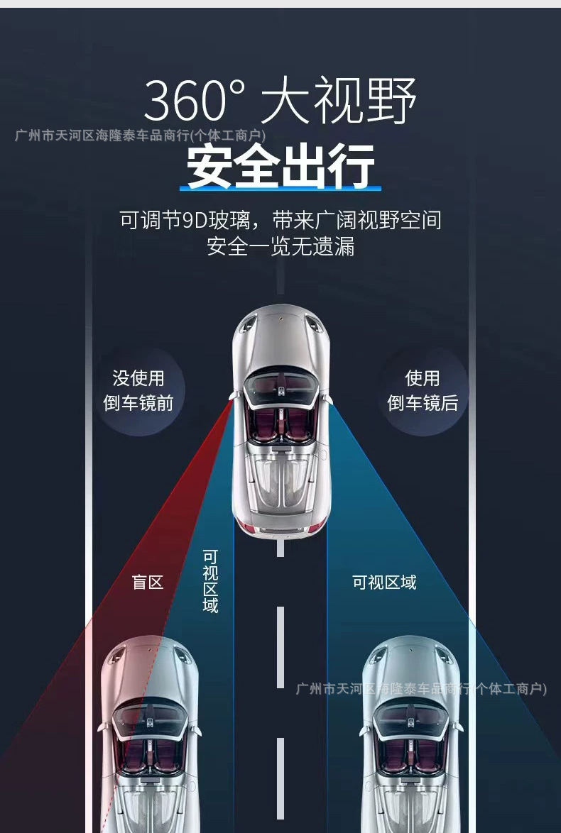 Truck Mirror, Rearview Mirror, Special Convex Mirror for Buses and Passenger Vehicles to Expand Visibility, Blind Spot Convex Mirror, Driving Auxiliary Mirror, Reversing Mirror