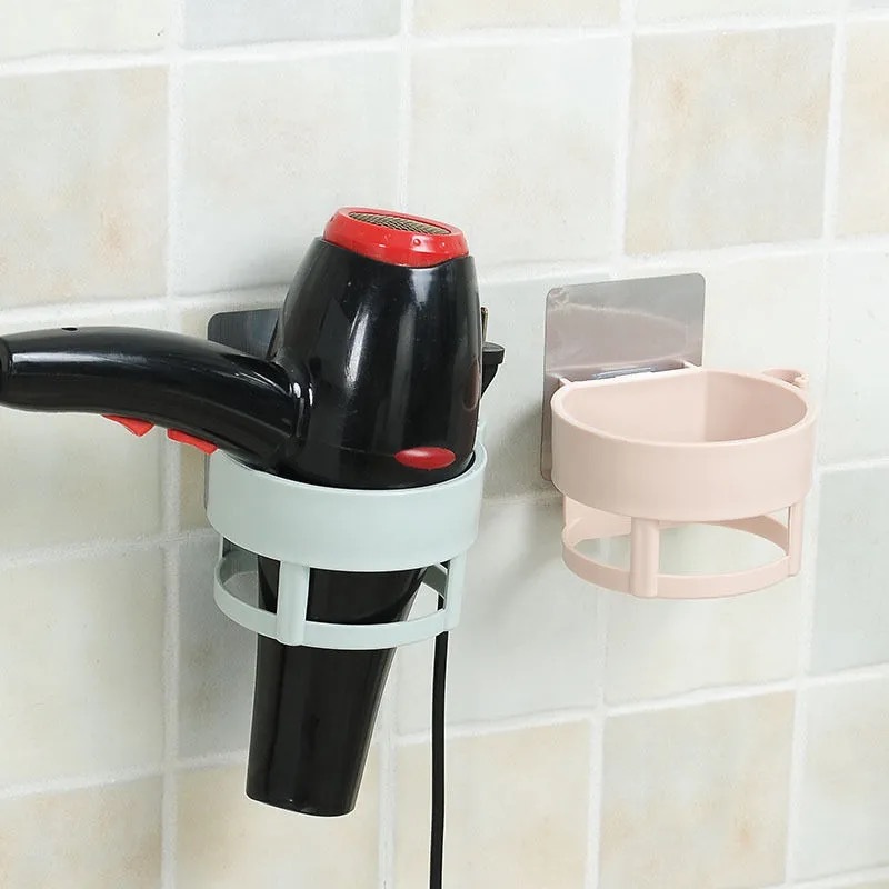 Baño sin perforaciones Secador de pelo rack inodoro secador de pelo rack de almacenamiento montado en la pared del hogar Secador de pelo rack de almacenamiento