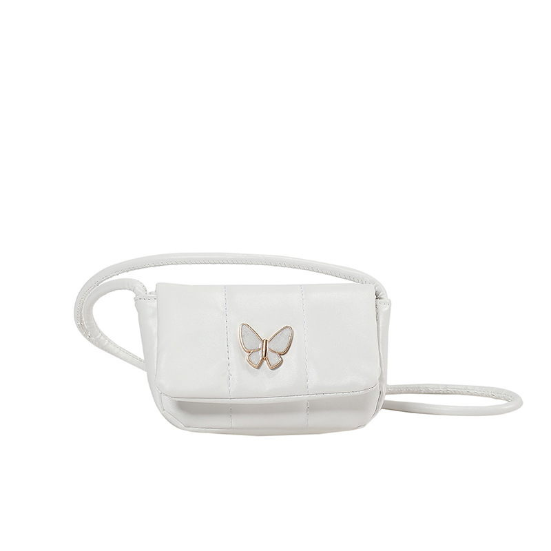 Bolso de axila con decoración de mariposa dulce 2024 textura Bolso femenino popular de este año nuevo bolso diagonal de un solo hombro mini francés