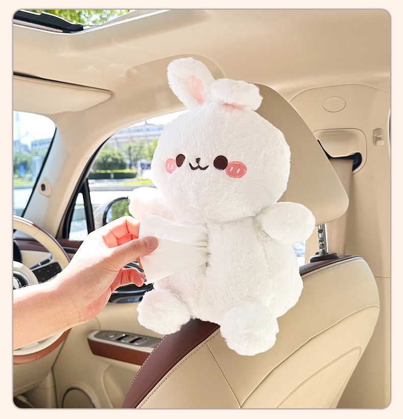 Car Tissue Box Cute Cartoon Car Seat Back Hanging Paper Cover Creative Decorative Car Tissue Box for Women