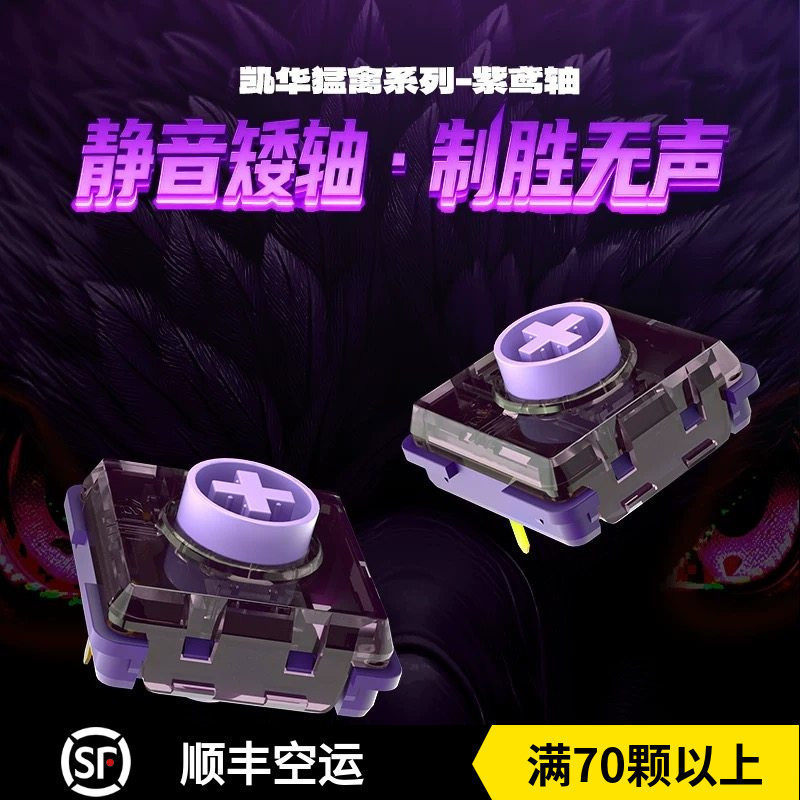 Kailh Purple Iris Linear Quick Trigger Silent Switches Raptor Series Compatible with Hitbox Low Profile Switches