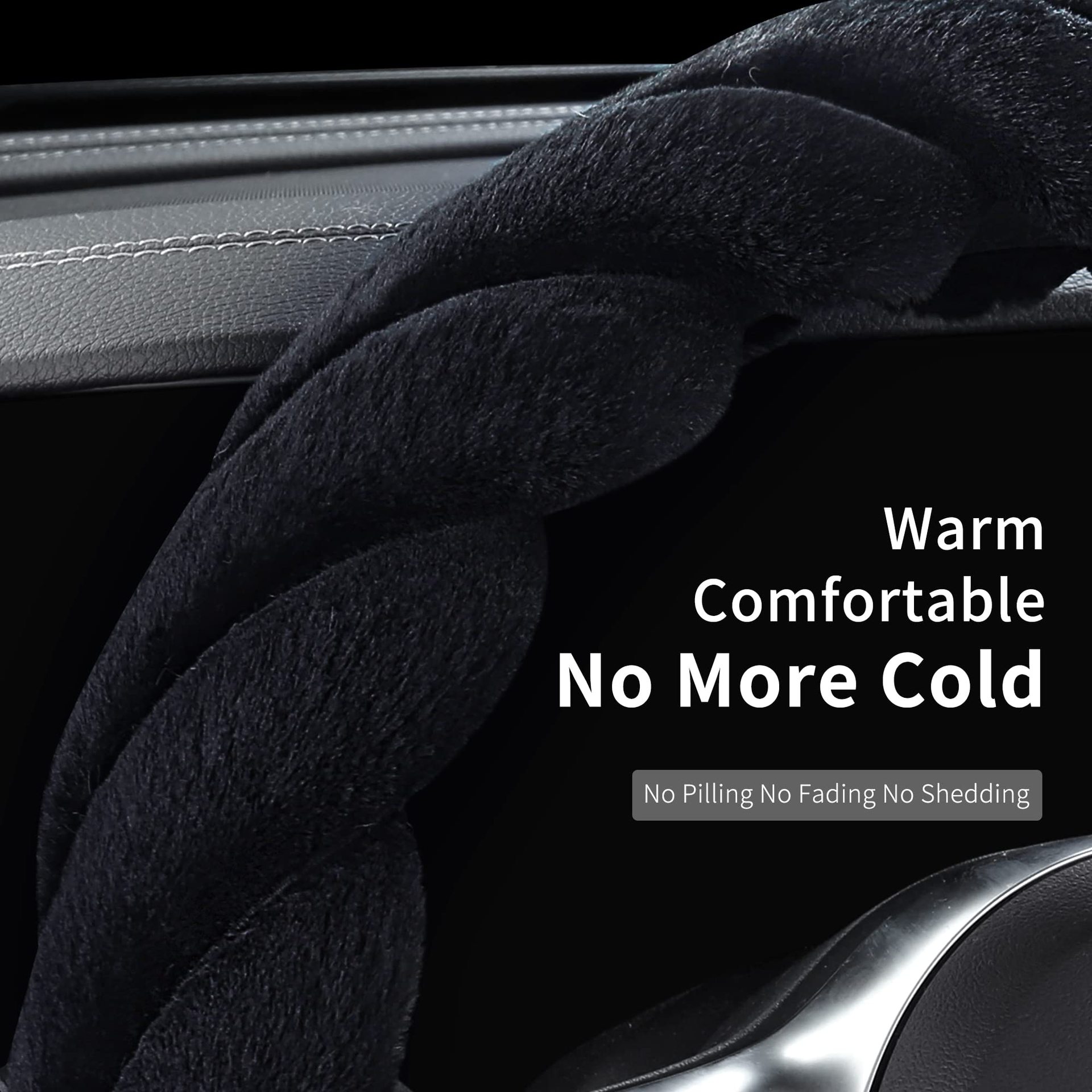 Cross-Border New Waltz Plush Car Steering Wheel Cover Anti-Slip Four-Season Universal Handlebar Cover for Men and Women Amazon