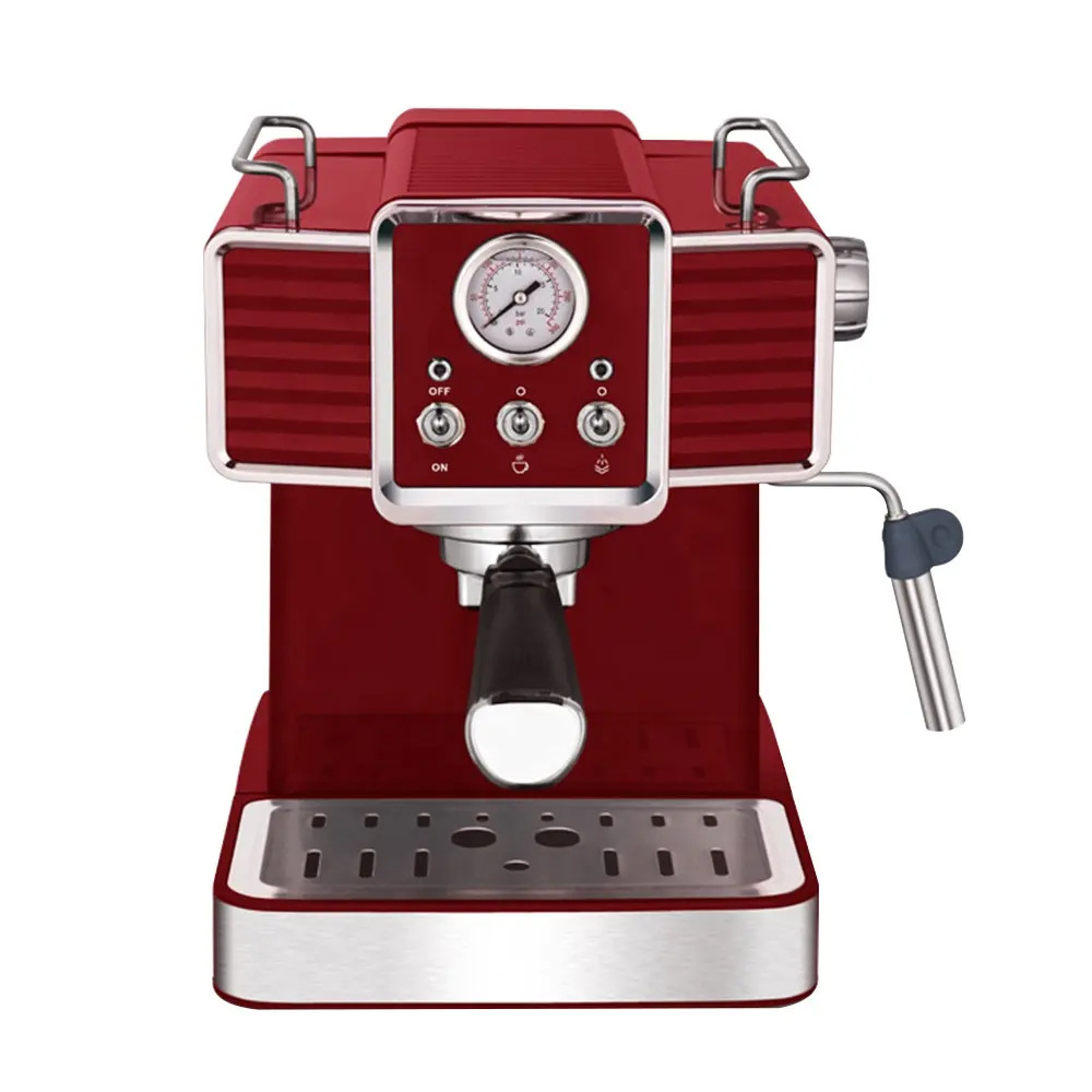 1.5L semiautomático máquina de café espresso tipo de presión de cuerpo de acero inoxidable máquina de café espresso electrodomésticos transfronterizos