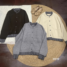 2025冬季新款女圆领日系毛衣针织衫上衣开衫复古风森系女装减龄