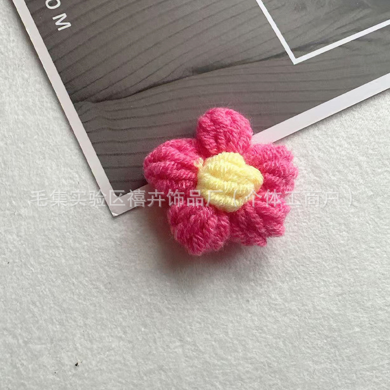 送料無料手作りかぎ針編みパフフラワーウールの花 DIY ヘアピンジュエリーアクセサリーコサージュバッグ衣類アクセサリーフラワー|undefined
