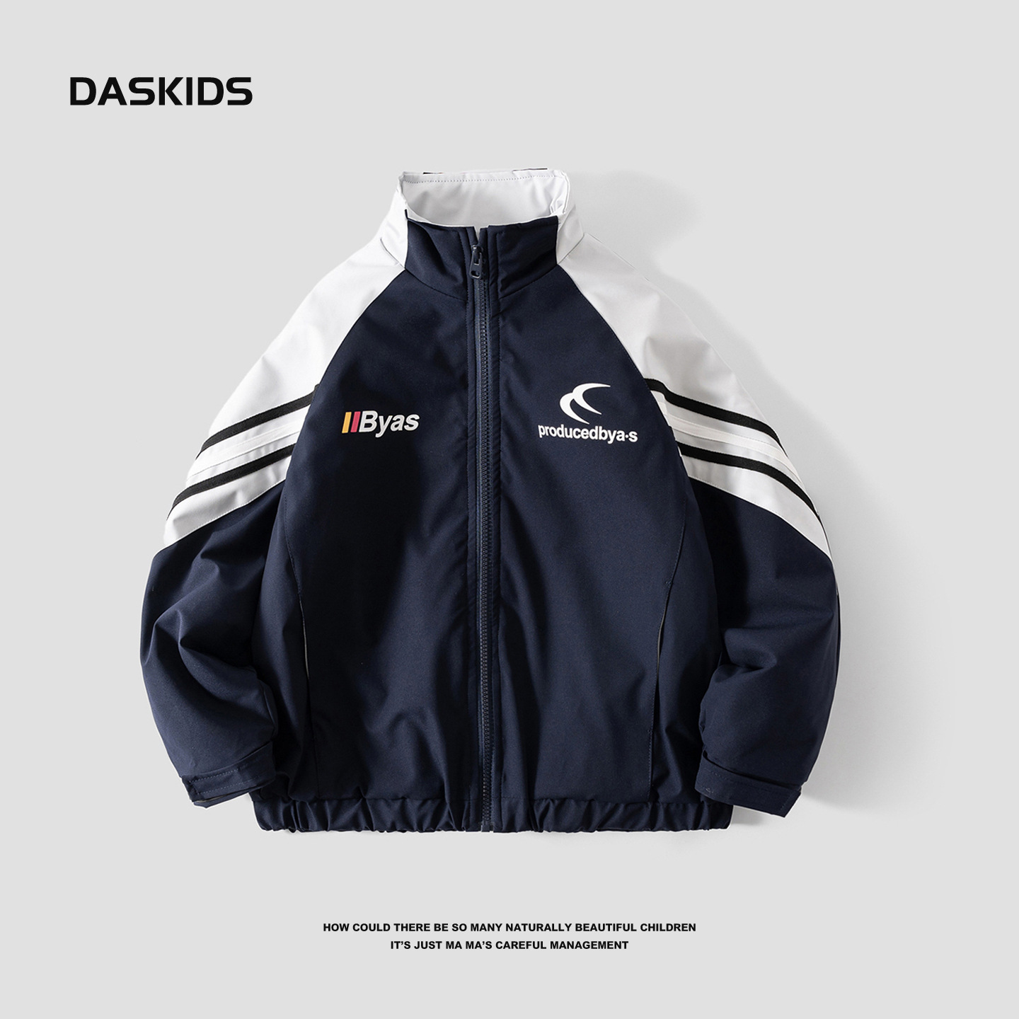 Boys' Winter Color-Blocked Motorcycle Style Sports Cotton Jacket 2025 New Style Waterproof Quilted Jacket for Teenagers and Children