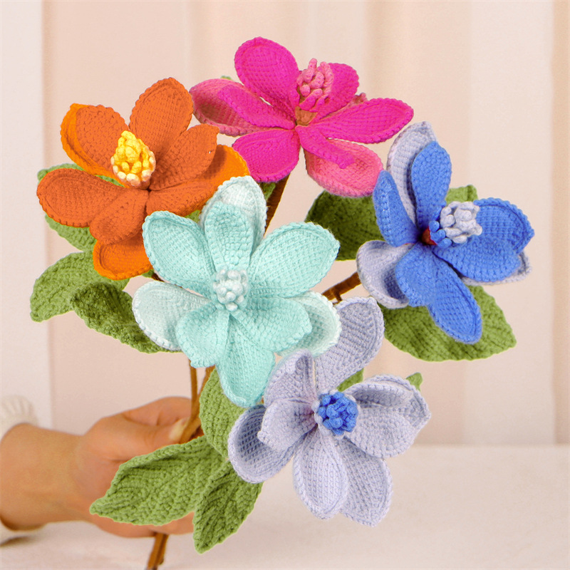 New hand-knitted large bouquet of wool micro-hook artificial flower desktop decoration artificial flower finished product hand-knitted flower pic 14