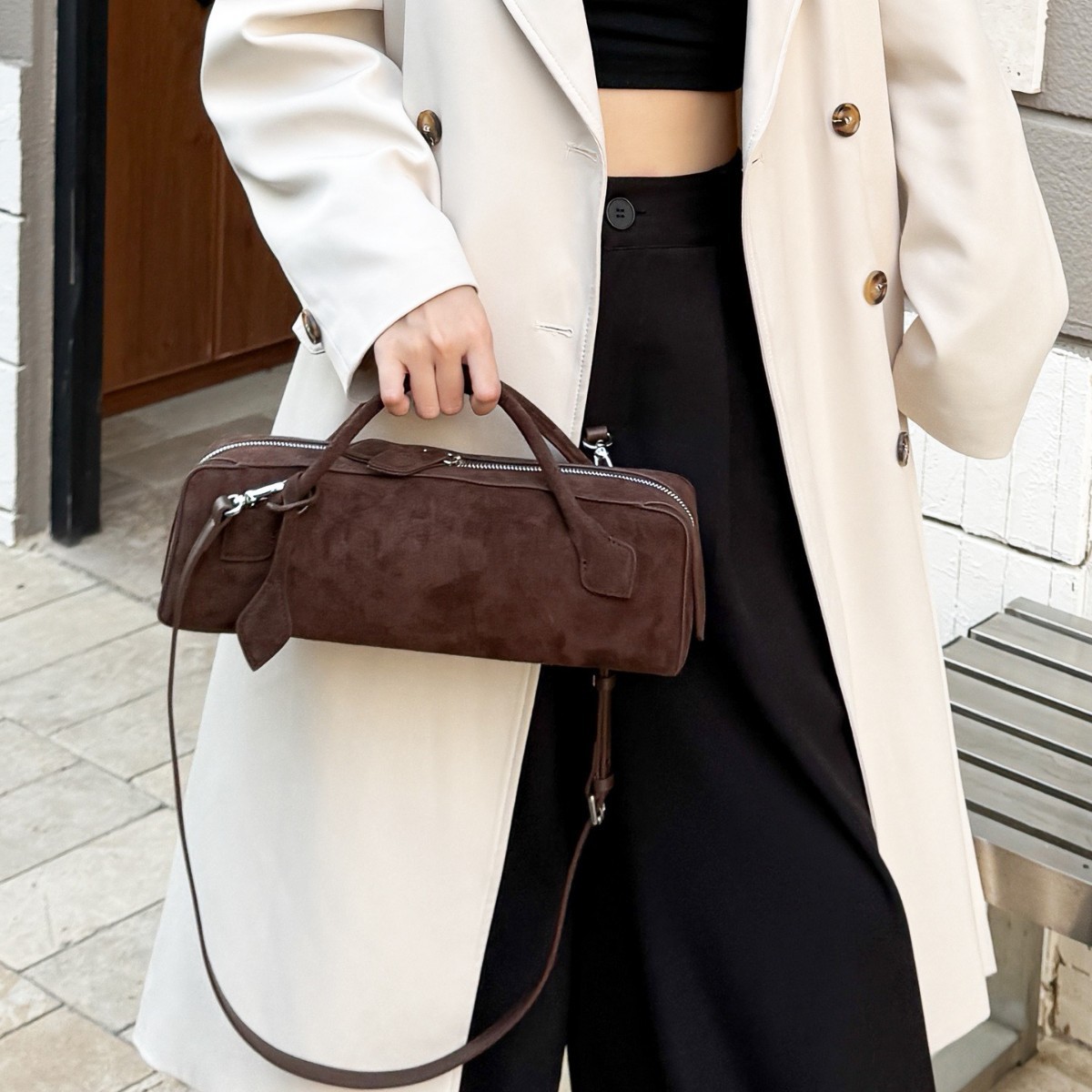 Frosted Cowhide Handbag For Women - High-End Niche Design Baguette Bag, French Vintage Shoulder And Crossbody Bag - Thumbnail 2