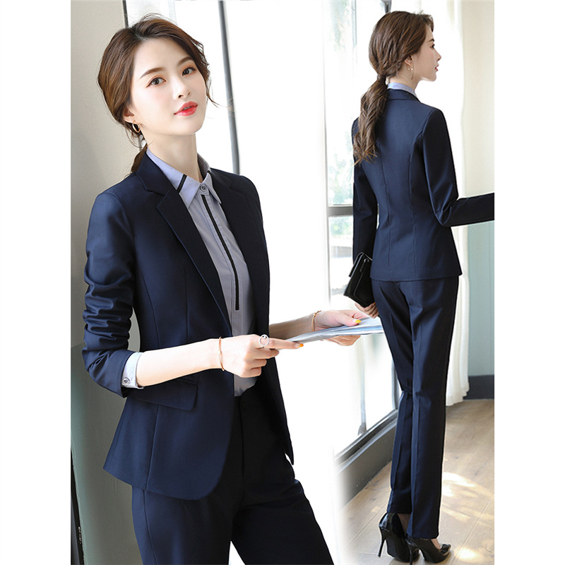 スーツのコートの女性春秋職業スーツの面接正装の気質のスーツのホテルのフロントの工装のマネージャーの作業服