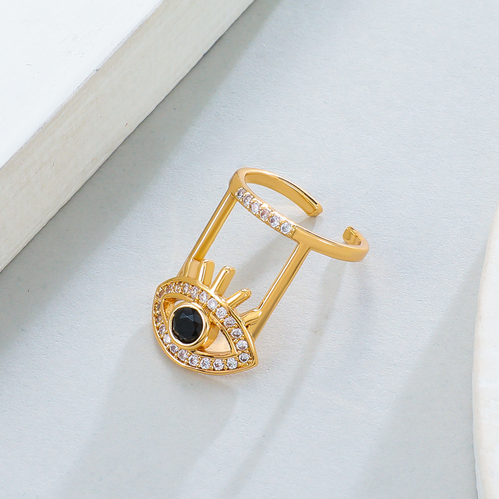 Diamond Embellished Nail Ring Elegant Geometric Open Ring_voghion.com