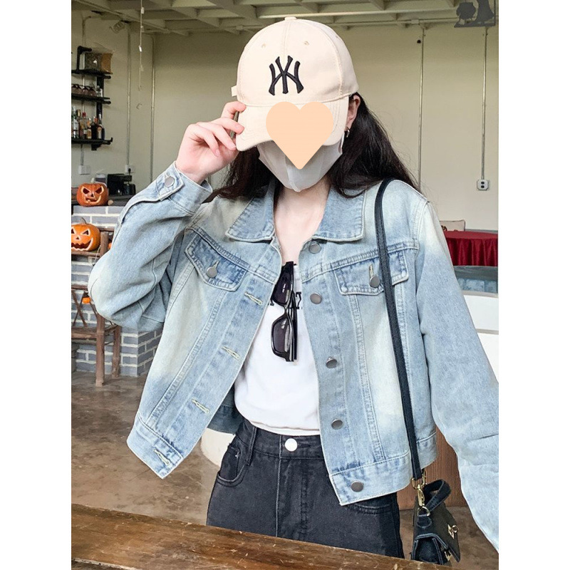 牛仔短外套韓版寬鬆顯瘦水洗牛仔女小個子早秋復古時尚氣質上衣潮