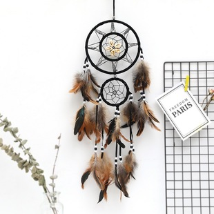 Ms8072 Shell Concentric Circle Dream Catcher Upper and Lower Ring Ornament Creative Home Accessories Wind Chime Pendant Fantasy