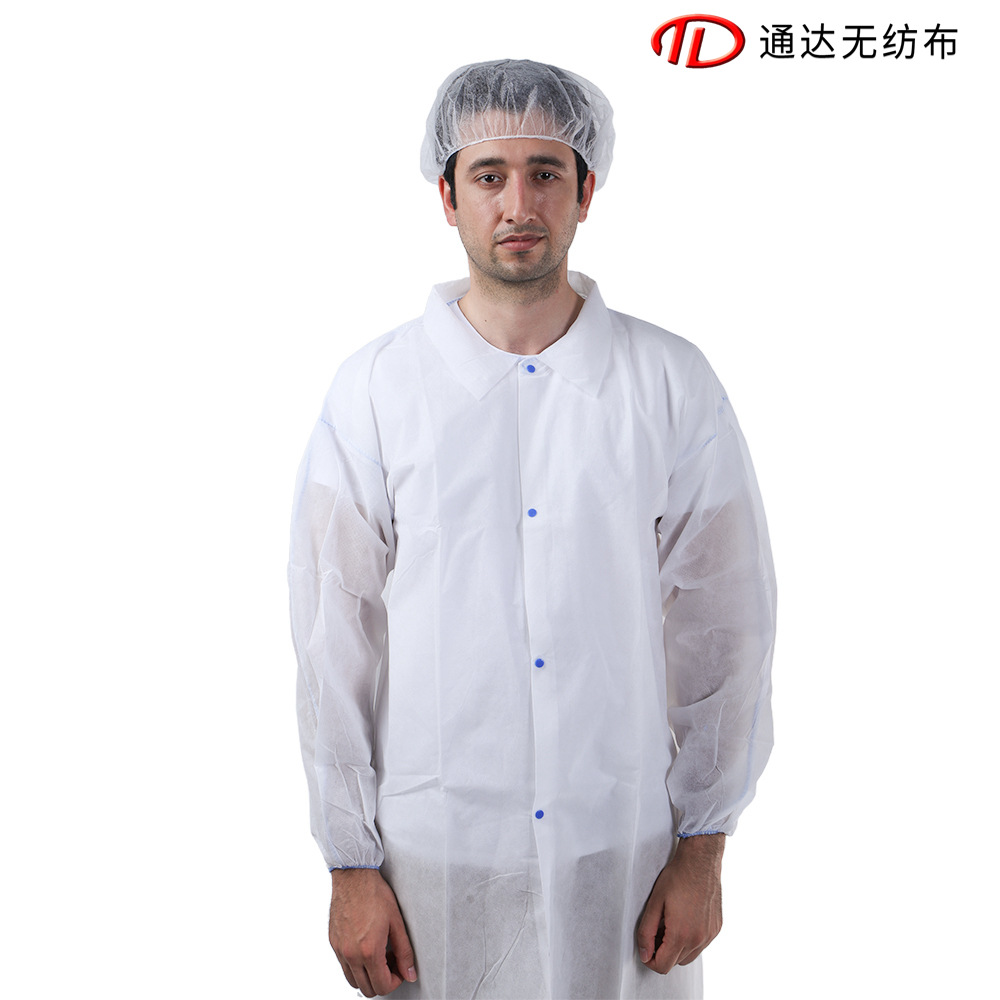 工厂批发一次性白大褂工作服无纺布隔离服实验服