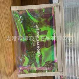 厂家可定幻彩镭射pvc收纳包 化妆包 pvc 笔袋零钱包饰品包带拉链