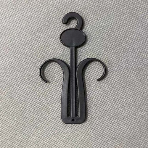 Black plastic herringbone sandals hook, PP children's hole sandals display hook, clear